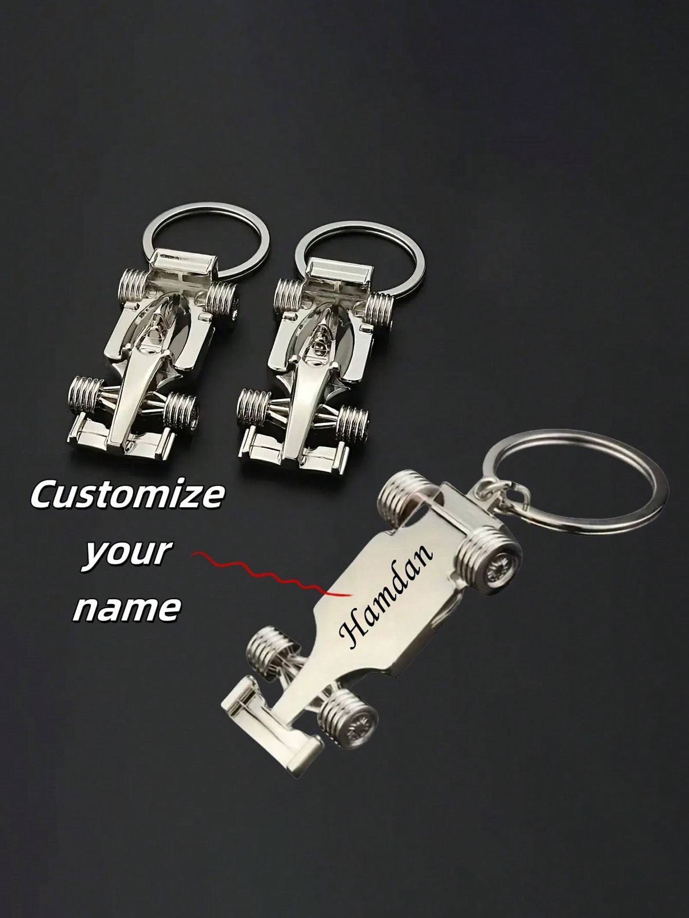 Custom 3D Race Car Keychain